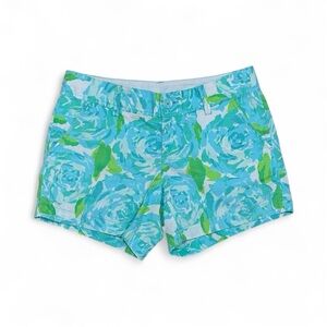 Lilly Pulitzer Callahan Shorts – Blue & Green Floral Print – Size 4